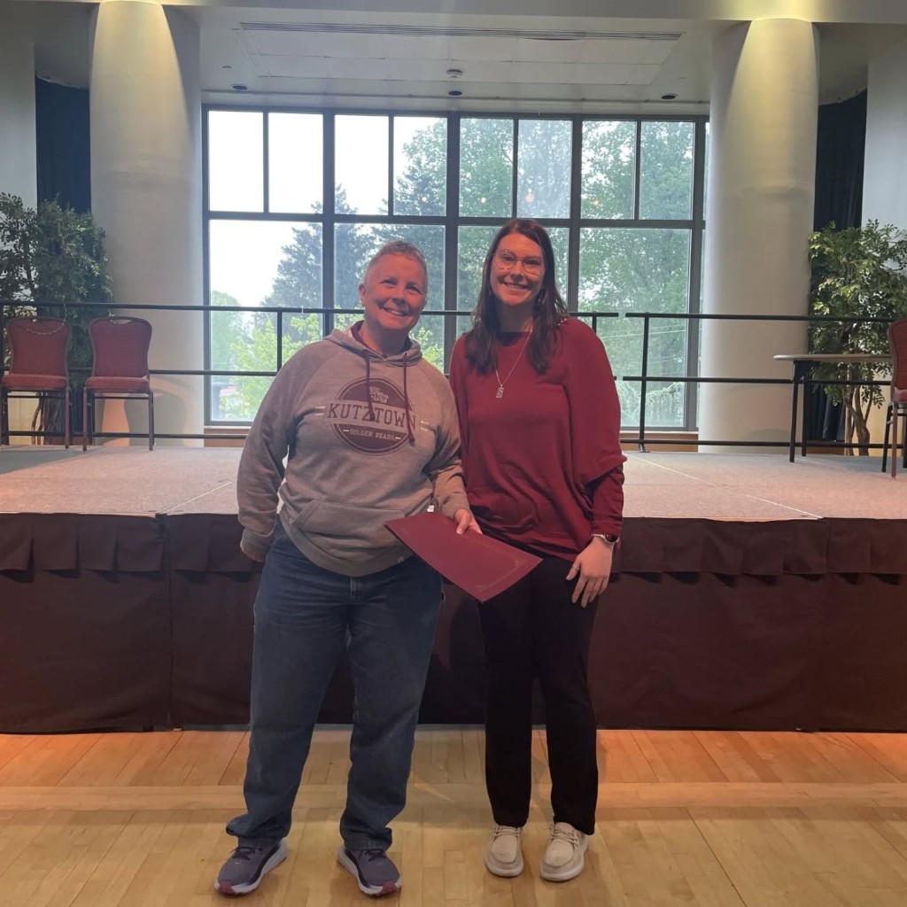 Rachel at Kutztown award ceremony