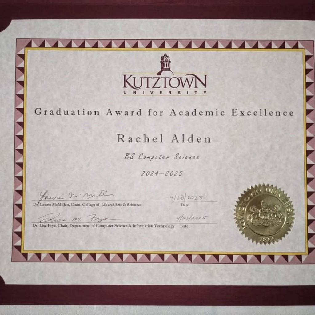 Kutztown University Graduation Award for Academic Excellence