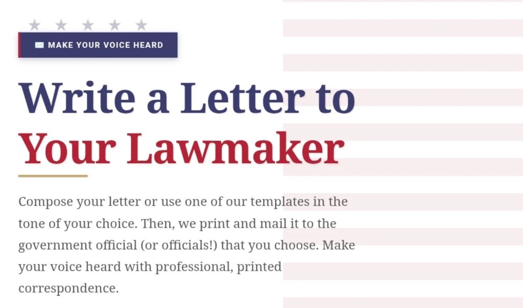 Write Your Lawmaker - Make your voice heard